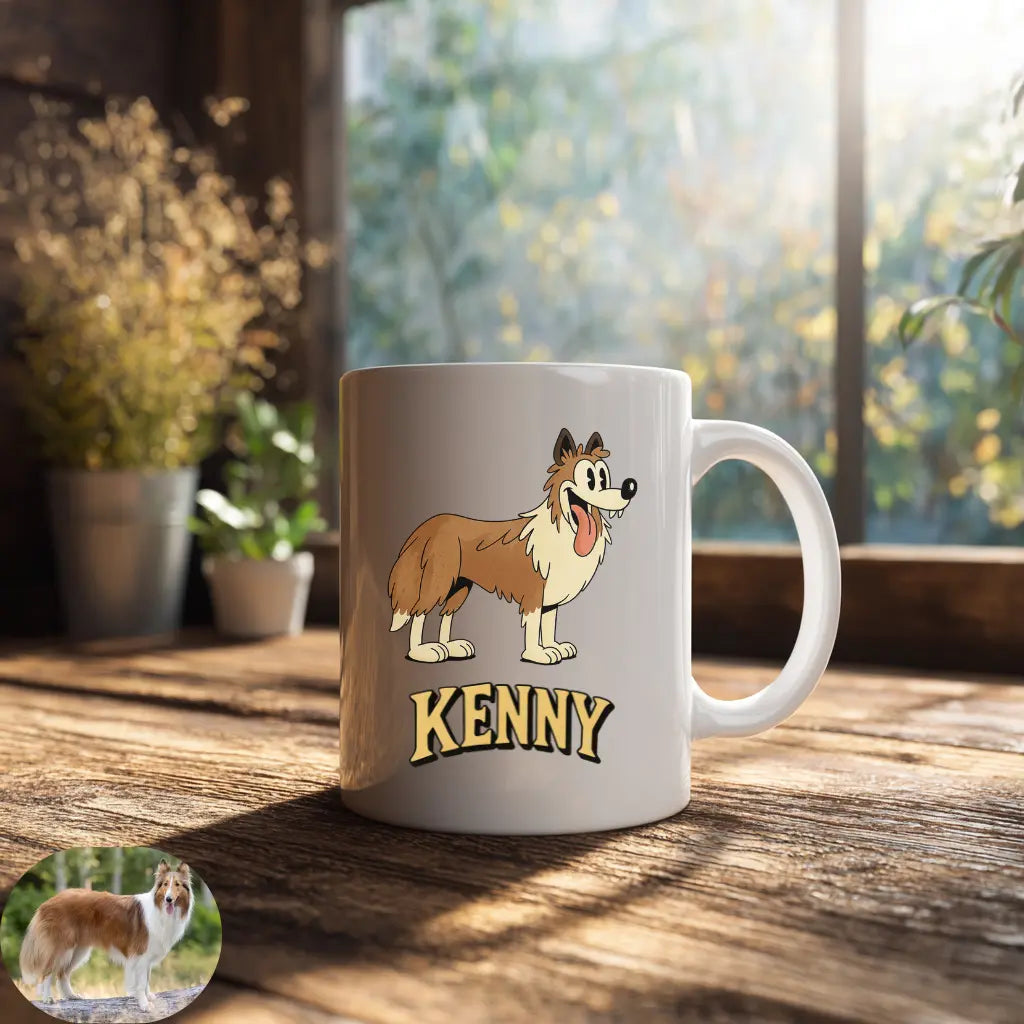 Taza Personalizada Mascota/ Estilo "ToonPup Retro"