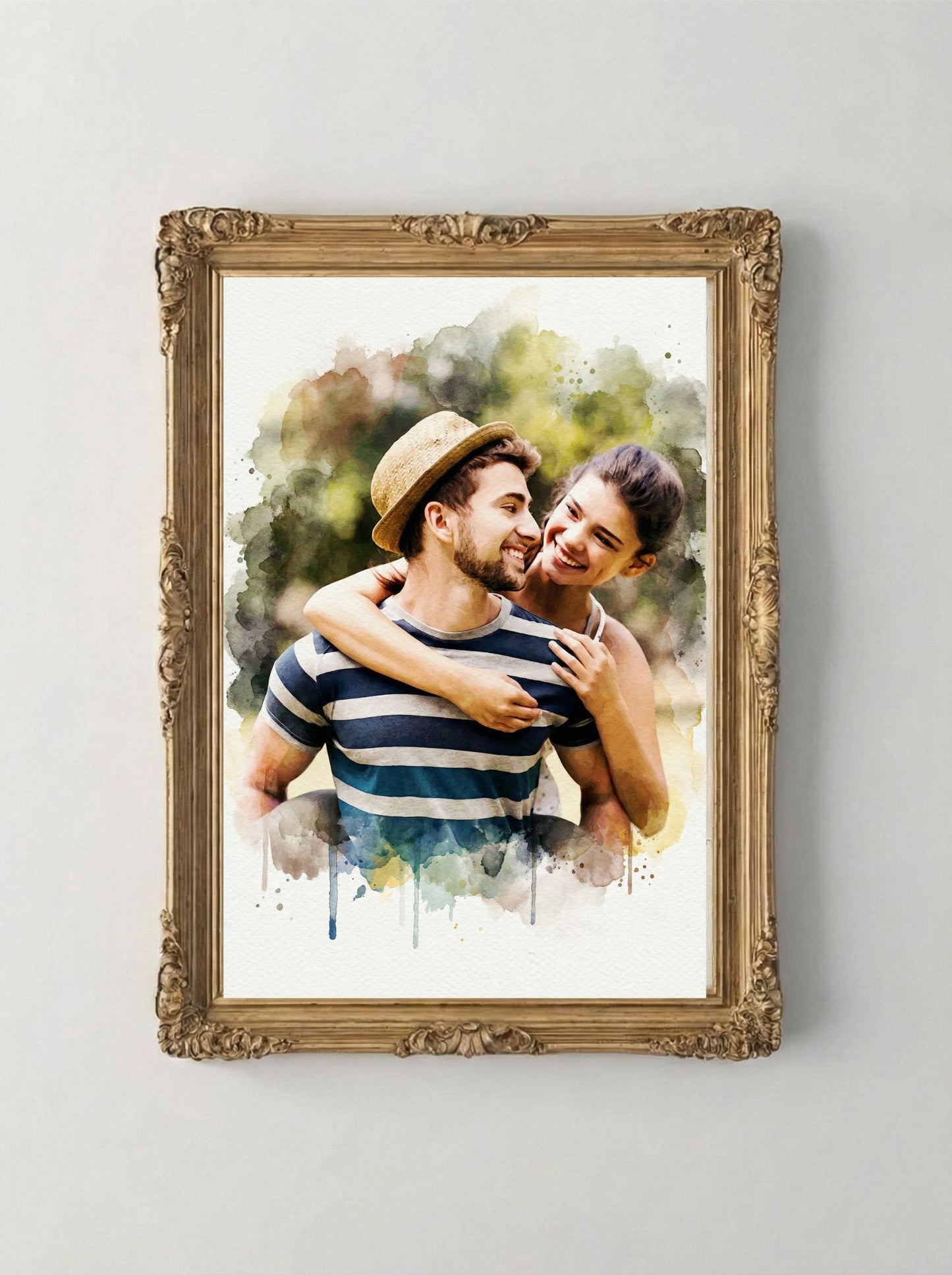 Retrato Enmarcado Persona Personalizado Estilo hermoso Pareja 1