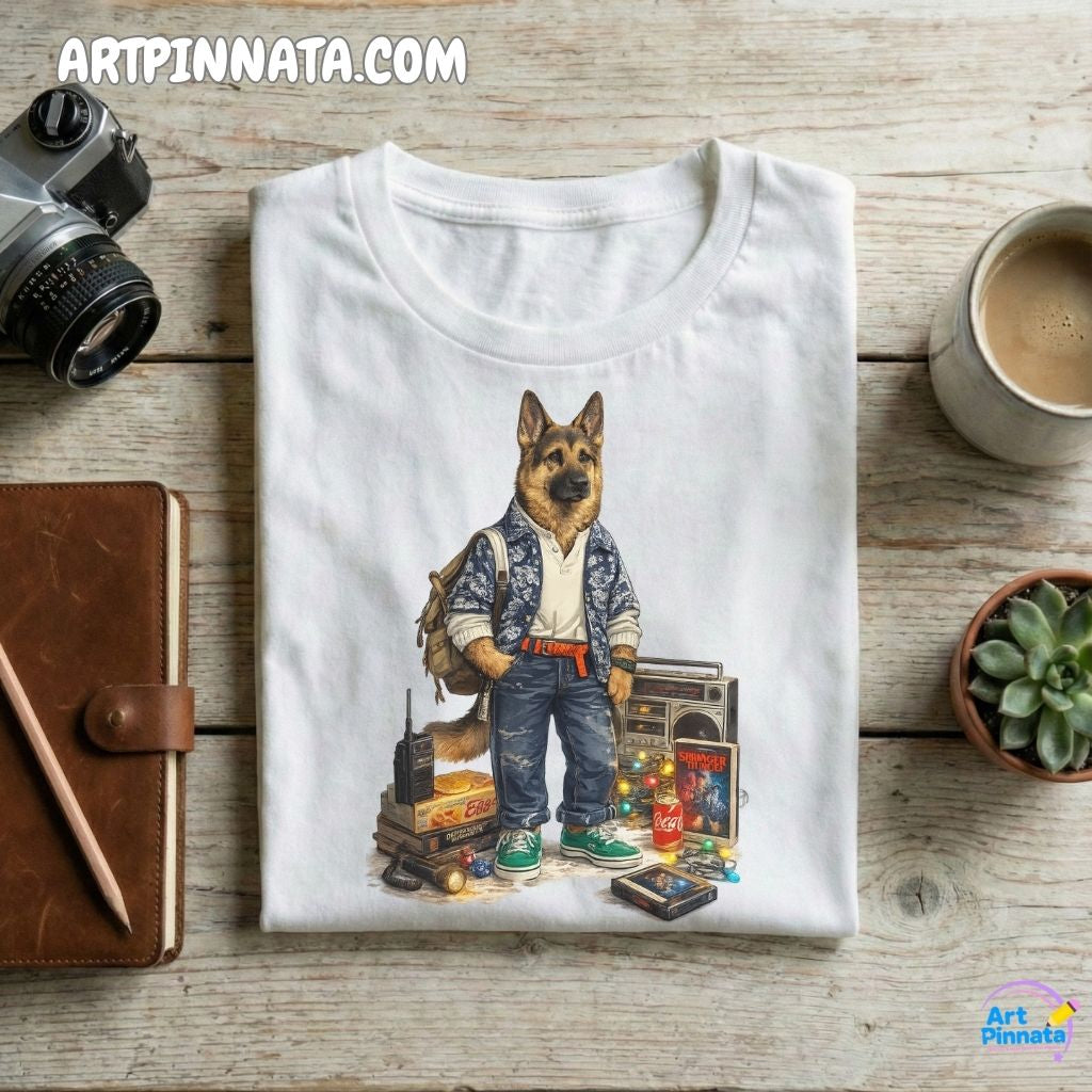 Artpinnata Style polera - Pastor Aleman - Stranger Style