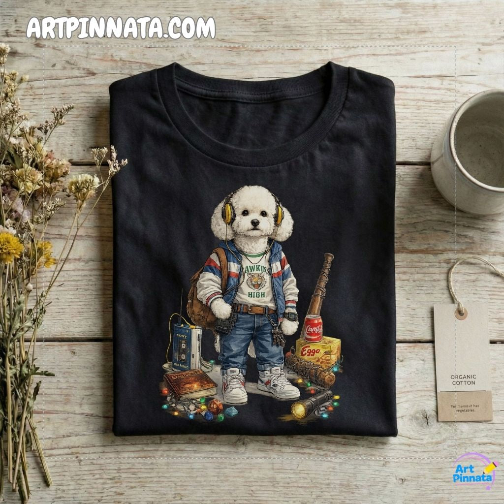 Artpinnata Style polera - Poodle Blanco - Stranger Style