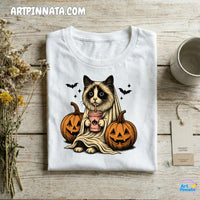 Polera Cat Fantasma Halloween