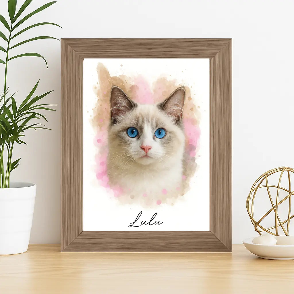 Retrato personalizado Mascota/ Estilo "Pink Pop Splash"