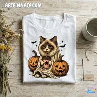 Polera Cat Fantasma Halloween