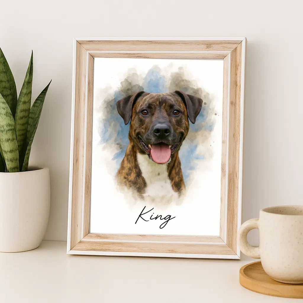 Retrato personalizado Mascota/ Estilo "Blue Bolt Style"
