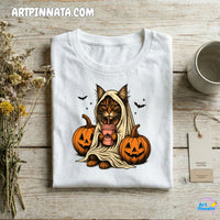 Polera Cat Fantasma Halloween