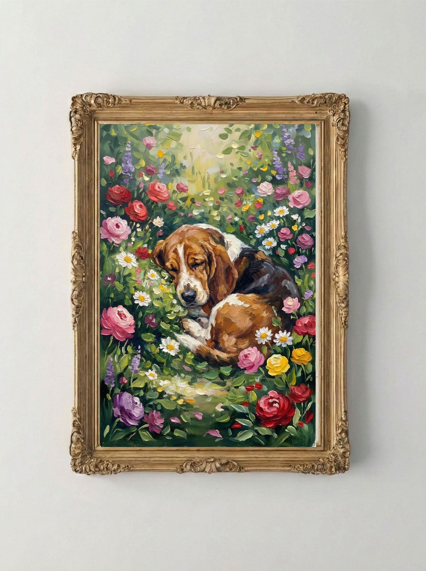 Retrato Enmarcado Mascota Personalizado| Arte Retrato|  Estilo Retrato Primavera