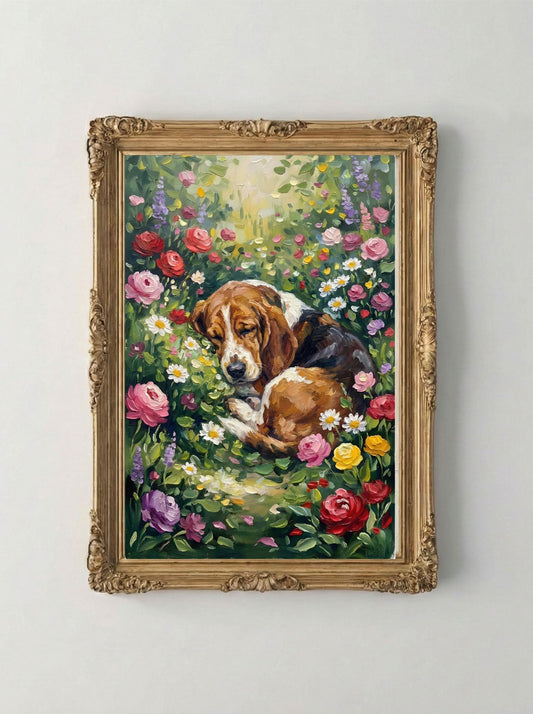 Retrato Enmarcado Mascota Personalizado| Arte Retrato|  Estilo Retrato Primavera