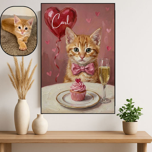 Retrato Enmarcado Mascota Personalizado| Arte Retrato|  Estilo Dia del Amor 1