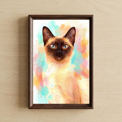 Retrato Enmarcado Mascota Personalizado Estilo pintoresco | Arte retrato
