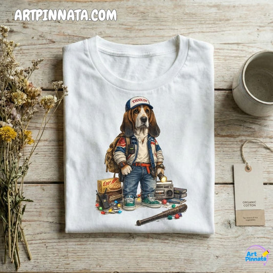 Artpinnata Style polera - Basset Hound- Stranger Style