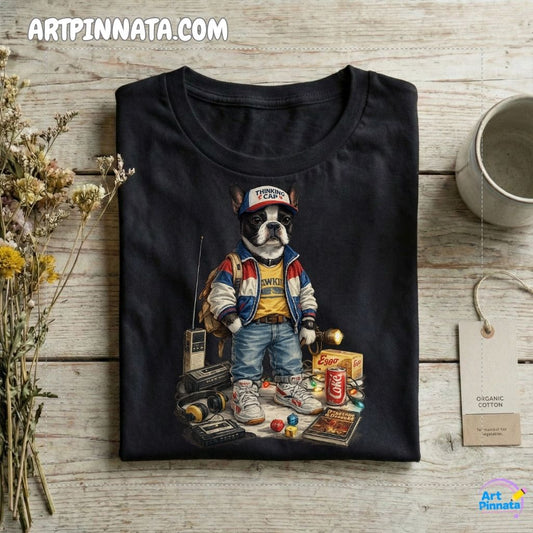 Artpinnata Style polera - Boston Terrier- Stranger Style