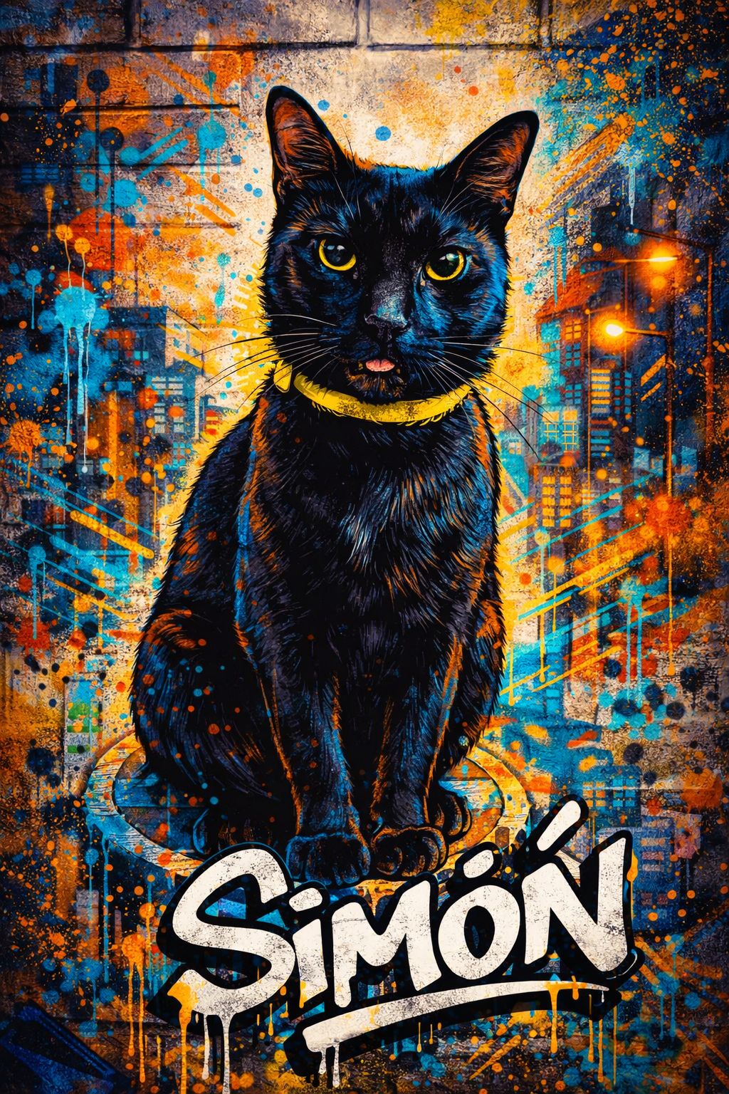 Retrato personalizado Mascota/ Estilo urbano / Enmarcado