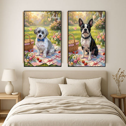 Retrato Enmarcado Mascota Personalizado| Arte Retrato|  Estilo Dia del Amor