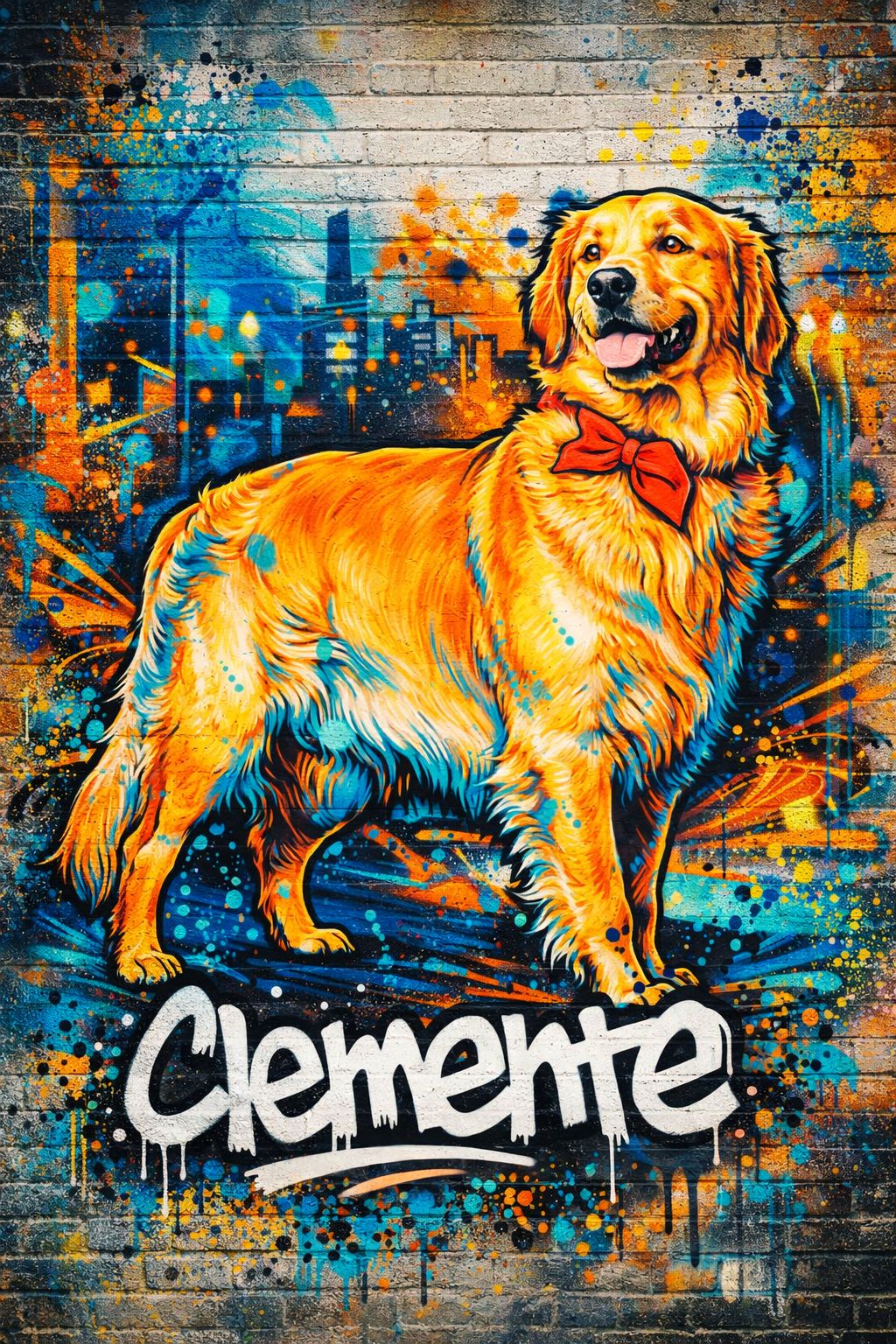 Retrato personalizado Mascota/ Estilo urbano / Enmarcado