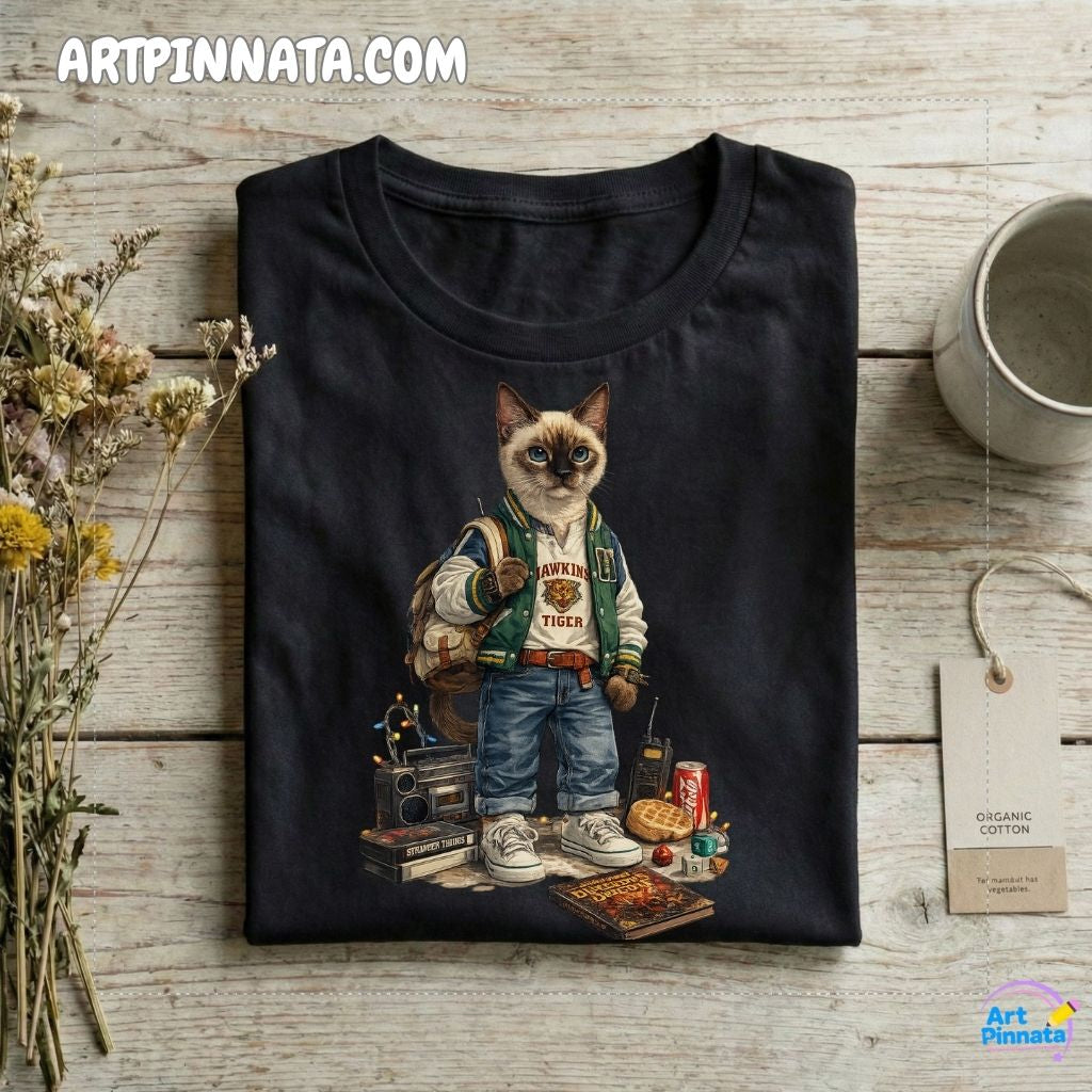Artpinnata Style polera - Gato Siames- Stranger Style