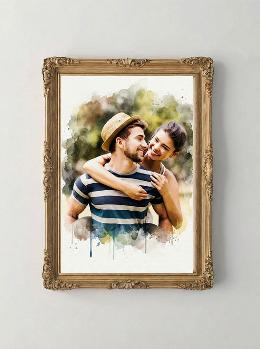 Retrato Enmarcado Persona Personalizado Estilo hermoso Pareja 1