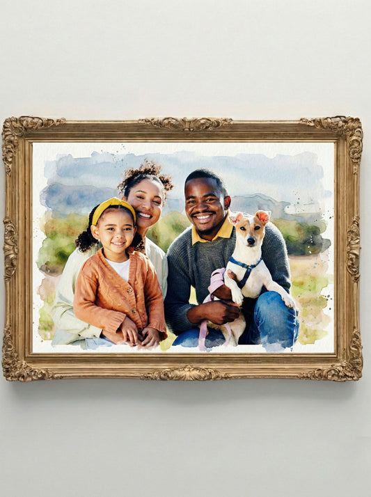 Retrato Enmarcado Persona Personalizado Estilo hermoso Familia