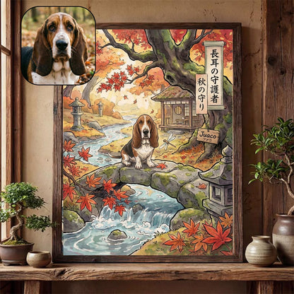 Retrato Enmarcado Mascota Personalizado| Arte Retrato| Estilo Japonés 2