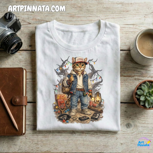 Artpinnata Style polera - Gato Bengali- Stranger Style