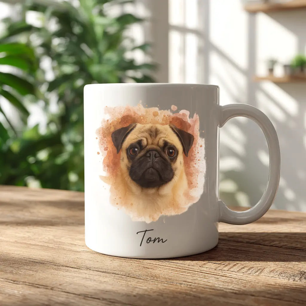 Taza Personalizada Mascota/ Estilo "EarthTone Splash"