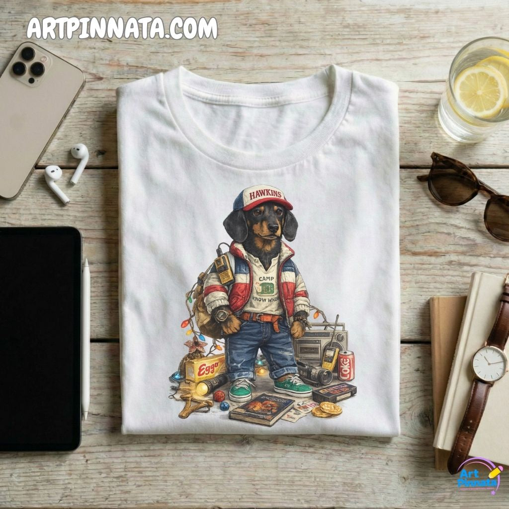Artpinnata Style polera - Dachshund Negro - Stranger Style