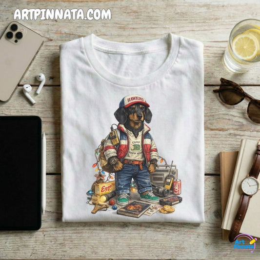Artpinnata Style polera - Dachshund Negro - Stranger Style