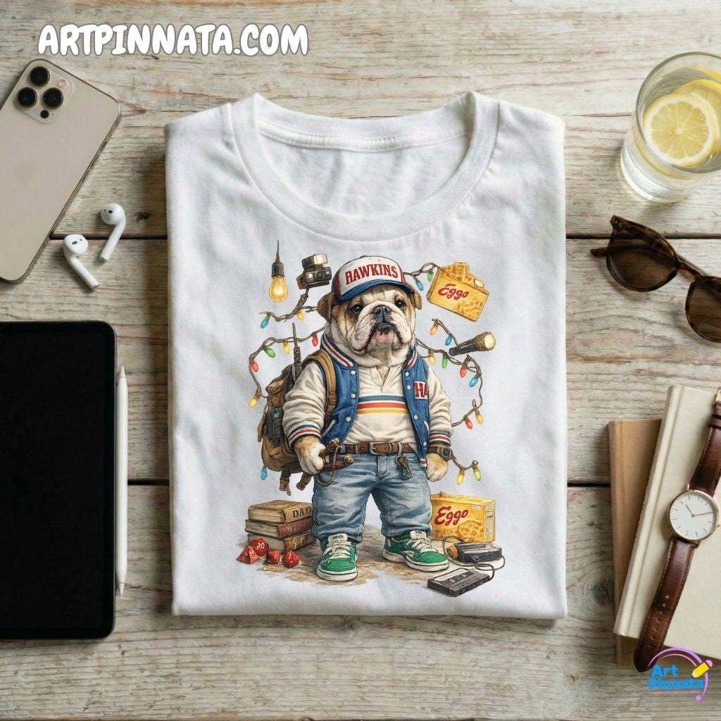 Artpinnata Style polera - Bulldog Ingles - Stranger Style