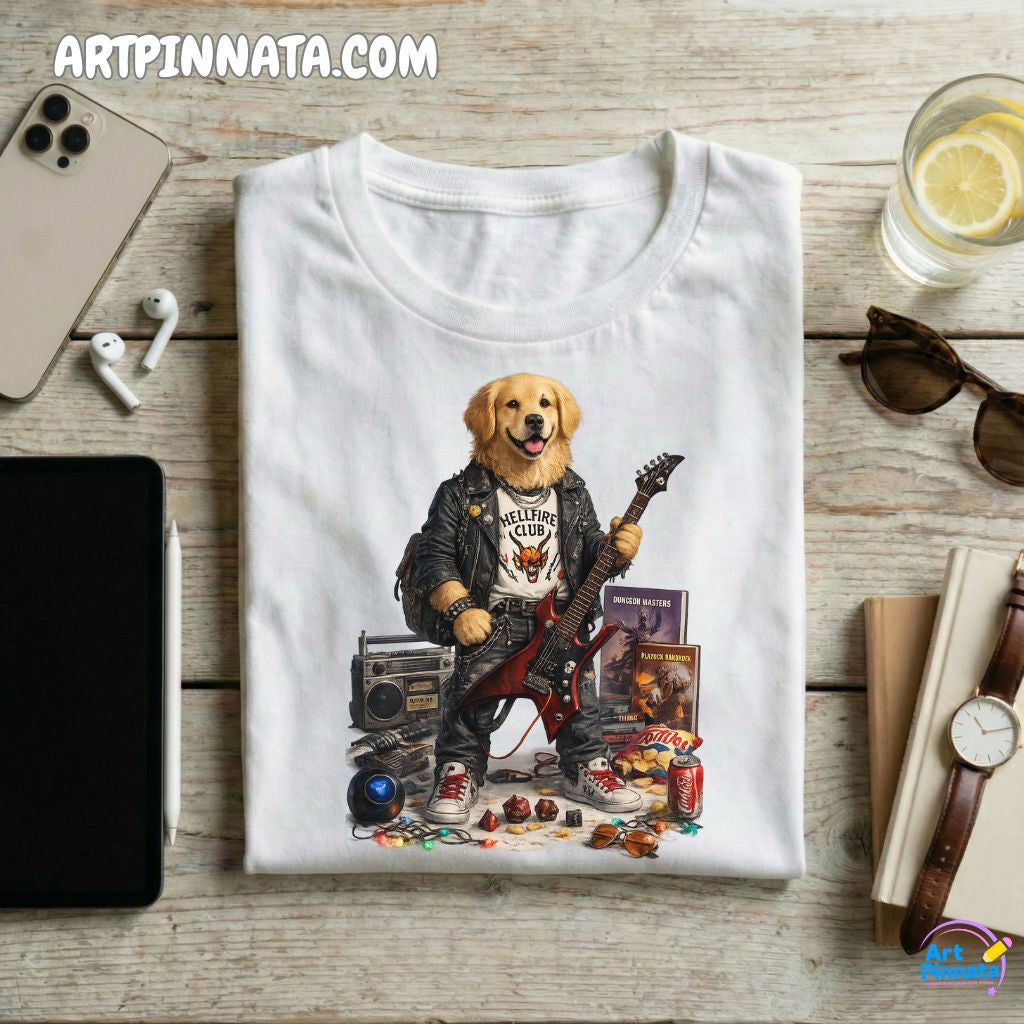 Artpinnata Style polera - Golden Retriever- Stranger Style